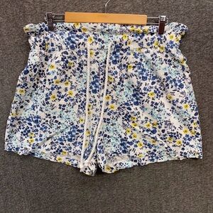 a.n.a High Waist Blue and Yellow Floral Shorts